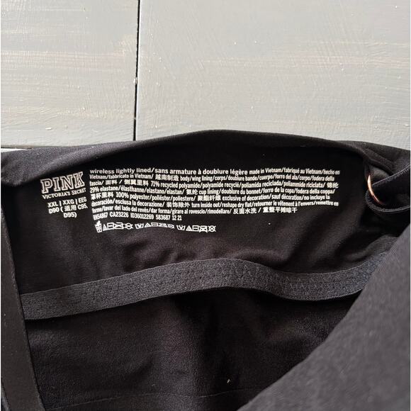 Pink Victoria's Secret Wireless Lightly lined XXL Black Bra - Picture 3 of 5